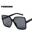 YOOSKE Vintage okulary przeciwsłoneczne Oversize kobiety mężczyźni luksusowa marka czarne brązowe duże oprawki okulary przeciwsł