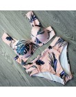 Sexy Bikini kobiety strój kąpielowy 2019 lato wyciąć kostiumy kąpielowe Push Up Bikini stroje kąpielowe z nadrukiem Bikini z fis