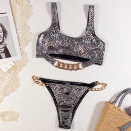 Dwuczęściowy strój kąpielowy dla kobiet bikini na wakacje we wzory klasyczny wygodny modny seksowny