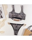 Dwuczęściowy strój kąpielowy dla kobiet bikini na wakacje we wzory klasyczny wygodny modny seksowny