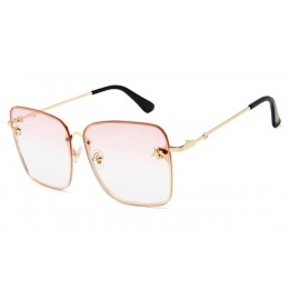 TOYEARN luksusowa marka Design Lady Oversize Rimless kwadratowe okulary przeciwsłoneczne damskie małe pszczoła okulary gradiento