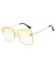 TOYEARN luksusowa marka Design Lady Oversize Rimless kwadratowe okulary przeciwsłoneczne damskie małe pszczoła okulary gradiento