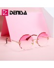DENISA Vintage okrągłe okulary kobiety mężczyźni 2019 moda okulary bez oprawek Retro różowe okulary kobiety UV400 zonnebril dame