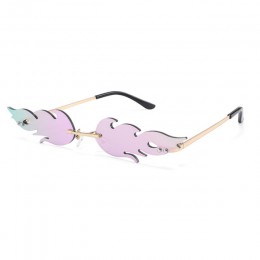 Damskie kocie oko markowe okulary przeciwsłoneczne projektant Retro Metal płomień styl kobiety okulary odcienie UV400 okulary