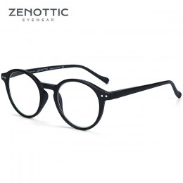 ZENOTTIC okrągła oprawka okulary do czytania dla mężczyzn kobiety komputerowe okulary optyczne nadwzroczność blokujące niebieski