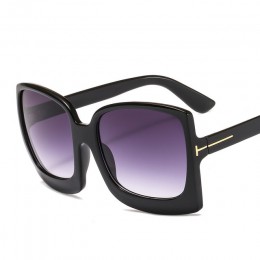 Oversize kwadratowe okulary przeciwsłoneczne kobiet 2019 w stylu Vintage czarny T ramki okulary mężczyźni luksusowa marka czarny
