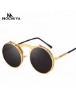 2019 moda klasyczne mężczyźni okrągły etui z klapką okulary Steampunk kobiety Retro koło mała ramka okulary przeciwsłoneczne oku