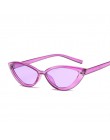 Śliczne Sexy retro okulary kocie oko kobiety małe czarne przezroczyste różowe 2019 trójkąt Vintage tanie okulary przeciwsłoneczn