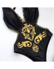 GNIM jednoczęściowy strój kąpielowy bikini kobiety 2020 Sexy V Neck drukuj kostium kąpielowy damski lato nowy Backless strój kąp