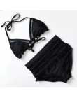 2020 Sexy Halter Retro Mesh drążą String Biquini strój kąpielowy damski strój kąpielowy wysokiej talii Plus Size stroje kąpielow