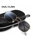 Oulylan okulary przeciwsłoneczne z oprawkami w kształcie wieloboku kobiety w stylu Vintage marka mała ramka metalowe okulary prz