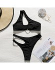 In-x jedno ramię bikini set Sexy dziurka bikini 2020 wysokie cięcie kostium kąpielowy damski strój kąpielowy wycięty strój kąpie