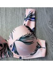 Sexy Bikini kobiety strój kąpielowy 2019 lato wyciąć kostiumy kąpielowe Push Up Bikini stroje kąpielowe z nadrukiem Bikini z fis