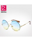 DENISA Vintage okrągłe okulary kobiety mężczyźni 2019 moda okulary bez oprawek Retro różowe okulary kobiety UV400 zonnebril dame