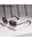 KINGSEVEN DESIGN Fashion Lady okulary przeciwsłoneczne 2019 Rimless damskie okulary przeciwsłoneczne Vintage oprawki ze stopu kl