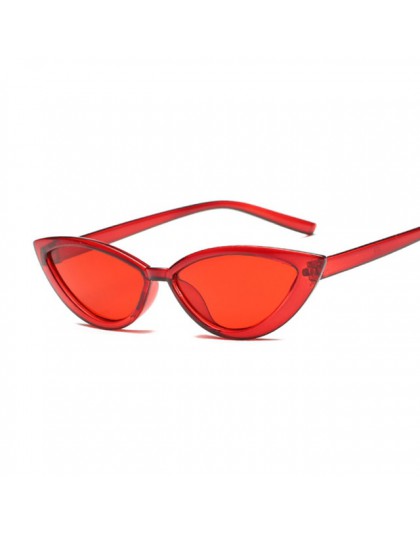 Śliczne Sexy retro okulary kocie oko kobiety małe czarne przezroczyste różowe 2019 trójkąt Vintage tanie okulary przeciwsłoneczn