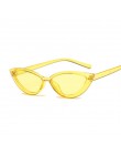 Śliczne Sexy retro okulary kocie oko kobiety małe czarne przezroczyste różowe 2019 trójkąt Vintage tanie okulary przeciwsłoneczn