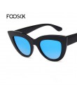 FOOSCK luksusowe śliczne seksowne okulary przeciwsłoneczne cat eye damskie marka projektant okulary przeciwsłoneczne Unisex okul