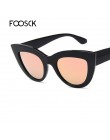 FOOSCK luksusowe śliczne seksowne okulary przeciwsłoneczne cat eye damskie marka projektant okulary przeciwsłoneczne Unisex okul