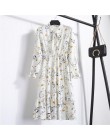 29 kolorów piękna moda wiosna jesień kobiety z długim rękawem sukienka kołnierz retro Casual wąskie sukienki druk kwiatowy szyfo