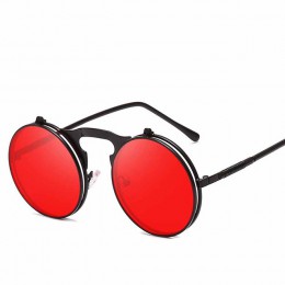 2019 moda klasyczne mężczyźni okrągły etui z klapką okulary Steampunk kobiety Retro koło mała ramka okulary przeciwsłoneczne oku