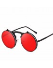 2019 moda klasyczne mężczyźni okrągły etui z klapką okulary Steampunk kobiety Retro koło mała ramka okulary przeciwsłoneczne oku