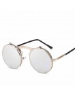 2019 moda klasyczne mężczyźni okrągły etui z klapką okulary Steampunk kobiety Retro koło mała ramka okulary przeciwsłoneczne oku