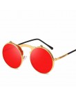 2019 moda klasyczne mężczyźni okrągły etui z klapką okulary Steampunk kobiety Retro koło mała ramka okulary przeciwsłoneczne oku