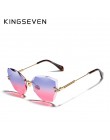 KINGSEVEN DESIGN Fashion Lady okulary przeciwsłoneczne 2019 Rimless damskie okulary przeciwsłoneczne Vintage oprawki ze stopu kl