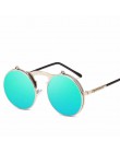 2019 moda klasyczne mężczyźni okrągły etui z klapką okulary Steampunk kobiety Retro koło mała ramka okulary przeciwsłoneczne oku