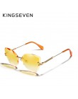 KINGSEVEN DESIGN Fashion Lady okulary przeciwsłoneczne 2019 Rimless damskie okulary przeciwsłoneczne Vintage oprawki ze stopu kl