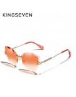 KINGSEVEN DESIGN Fashion Lady okulary przeciwsłoneczne 2019 Rimless damskie okulary przeciwsłoneczne Vintage oprawki ze stopu kl