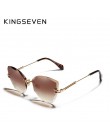 KINGSEVEN DESIGN Fashion Lady okulary przeciwsłoneczne 2019 Rimless damskie okulary przeciwsłoneczne Vintage oprawki ze stopu kl