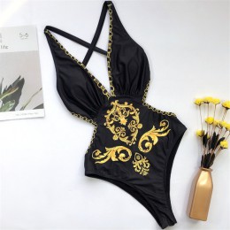 GNIM jednoczęściowy strój kąpielowy bikini kobiety 2020 Sexy V Neck drukuj kostium kąpielowy damski lato nowy Backless strój kąp