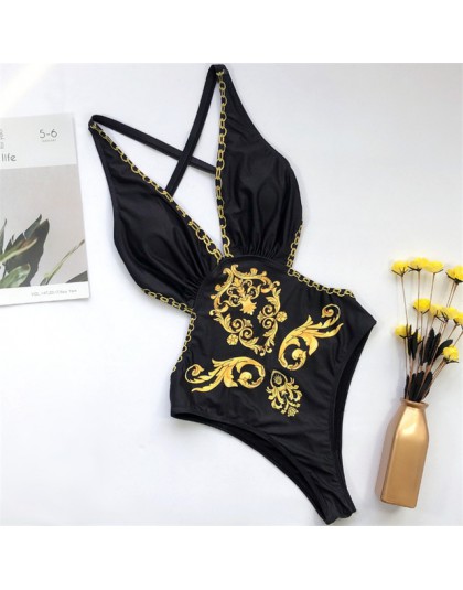 GNIM jednoczęściowy strój kąpielowy bikini kobiety 2020 Sexy V Neck drukuj kostium kąpielowy damski lato nowy Backless strój kąp