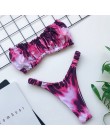 OMKAGI Bandeau kostium kąpielowy damski Sexy stałe Leopard stroje kąpielowe kobiety strój kąpielowy Bikini wysoko wycięte strój 