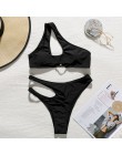 In-x jedno ramię bikini set Sexy dziurka bikini 2020 wysokie cięcie kostium kąpielowy damski strój kąpielowy wycięty strój kąpie