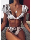 2020 nowy Sexy gradient drukuj strój kąpielowy bikini kobiety strój kąpielowy z krótkim rękawem Bikini Set push up kostium kąpie