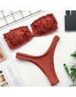 OMKAGI Bandeau kostium kąpielowy damski Sexy stałe Leopard stroje kąpielowe kobiety strój kąpielowy Bikini wysoko wycięte strój 