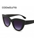 COOYOUNG Vintage okulary przeciwsłoneczne damskie kocie oko okulary Retro marka projektant okulary przeciwsłoneczne damskie różo