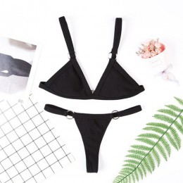 Dwuczęściowy strój kąpielowy dla kobiet bikini na wakacje gładki klasyczny wygodny modny seksowny