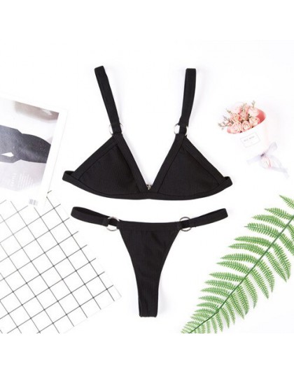 Dwuczęściowy strój kąpielowy dla kobiet bikini na wakacje gładki klasyczny wygodny modny seksowny