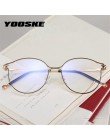 YOOSKE blokujące niebieskie światło kocie oko ramki okularów kobiet trendy marka projektant jasne okulary optyczne moda komputer