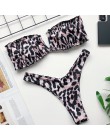 OMKAGI Bandeau kostium kąpielowy damski Sexy stałe Leopard stroje kąpielowe kobiety strój kąpielowy Bikini wysoko wycięte strój 