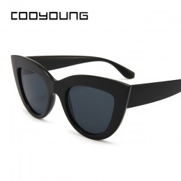 COOYOUNG Vintage okulary przeciwsłoneczne damskie kocie oko okulary Retro marka projektant okulary przeciwsłoneczne damskie różo