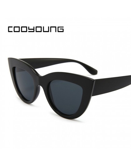COOYOUNG Vintage okulary przeciwsłoneczne damskie kocie oko okulary Retro marka projektant okulary przeciwsłoneczne damskie różo