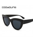 COOYOUNG Vintage okulary przeciwsłoneczne damskie kocie oko okulary Retro marka projektant okulary przeciwsłoneczne damskie różo