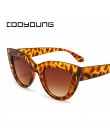 COOYOUNG Vintage okulary przeciwsłoneczne damskie kocie oko okulary Retro marka projektant okulary przeciwsłoneczne damskie różo