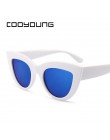 COOYOUNG Vintage okulary przeciwsłoneczne damskie kocie oko okulary Retro marka projektant okulary przeciwsłoneczne damskie różo