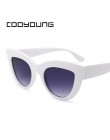 COOYOUNG Vintage okulary przeciwsłoneczne damskie kocie oko okulary Retro marka projektant okulary przeciwsłoneczne damskie różo